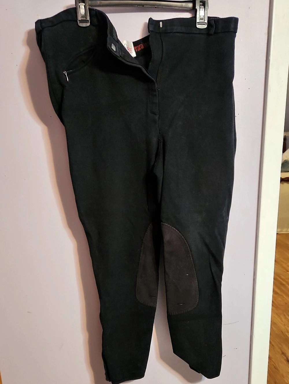 TuffRider Ladies Ribb Knee Patch Breeches Black